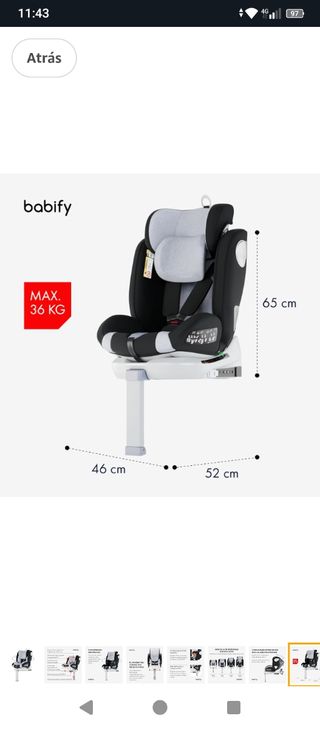 Silla Babify 360º Giratoria Grupo 0-3 soporte legs