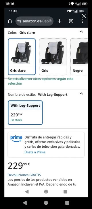 Silla Babify 360º Giratoria Grupo 0-3 soporte legs