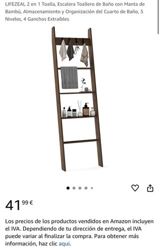 NUEVA Estantería Escalera de Bambú - Baño