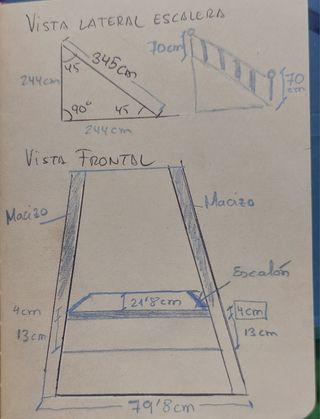 Escalera madera - Barandilla