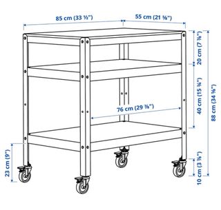 Carro de cocina con ruedas - Estantería de madera