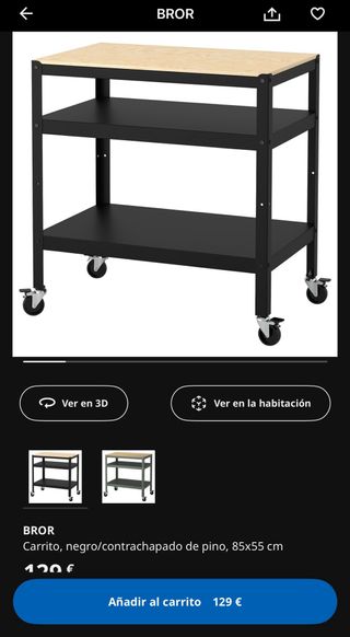 Carro de cocina con ruedas - Estantería de madera