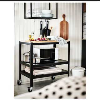 Carro de cocina con ruedas - Estantería de madera