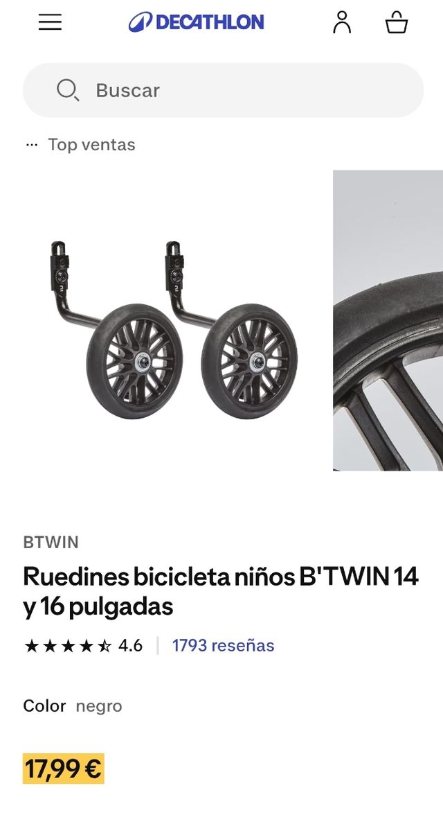 Ruedines bici niño B'Twin 14" y 16"