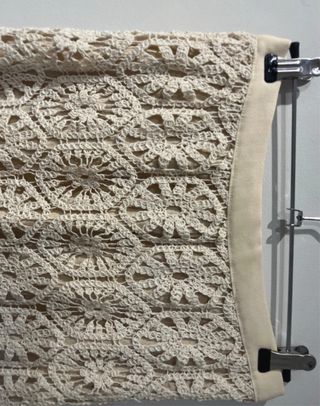 Falda larga croché beige