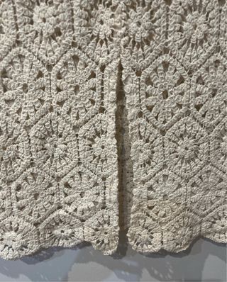 Falda larga croché beige