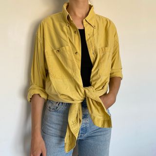 Camisa amarilla vintage algodón