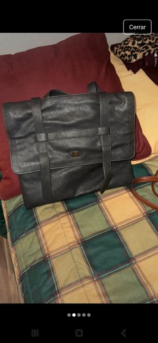 Bolso negro cuero
