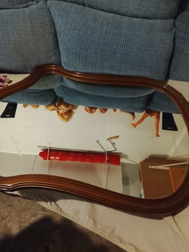 Espejo madera marrón vintage