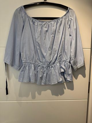 Blusa azul rayas verano