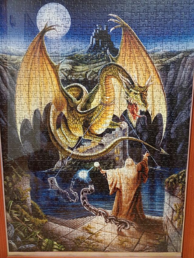Puzzle de Dragón 1000 piezas enmarcado 