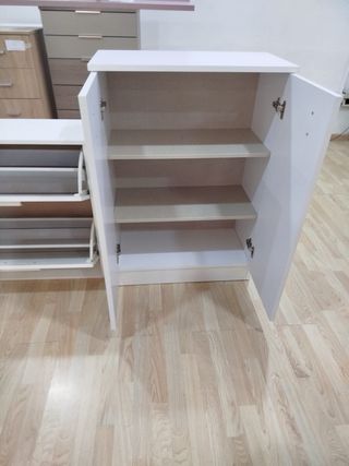 Zapatero blanco de madera