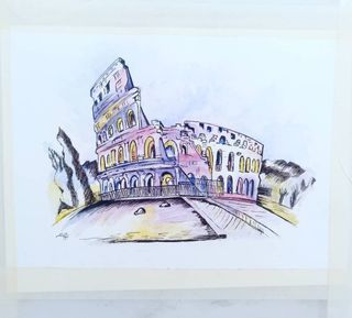 Acuarela: Coliseo Romano