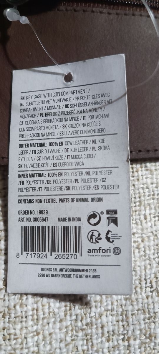 Portachiavi Pelle Marrone da uomo