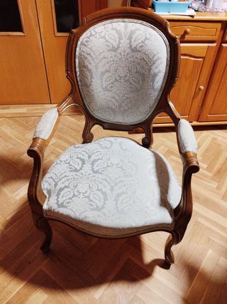 Silla vintage madera y tela