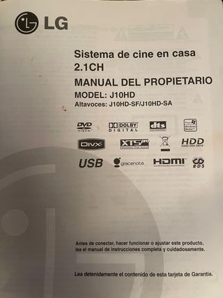 Home Cinema LG. Reproduce todos formatos. tb radio
