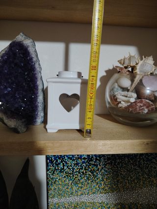 Lanterna cuore ceramica bianca