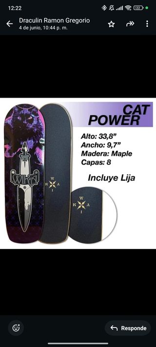 Tabla Longboard WIKA Gato NUEVA