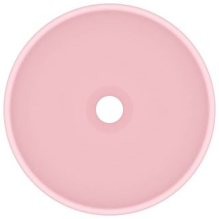 vidaXL Lavabo de lujo redondo cerámica rosa mate