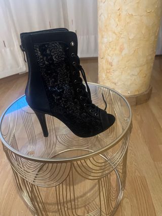 Botines negros encaje-fiesta