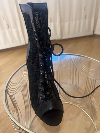 Botines negros encaje-fiesta