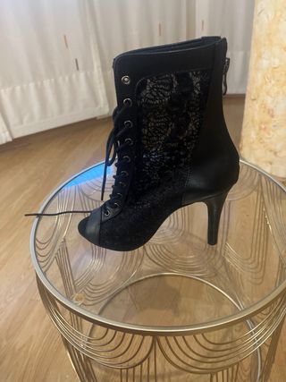 Botines negros encaje-fiesta
