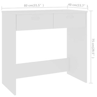 vidaXL Escritorio de madera contrachapada blanco 