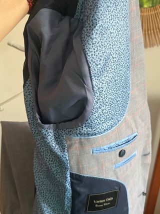 Traje Vestido Gala gris-rosa
