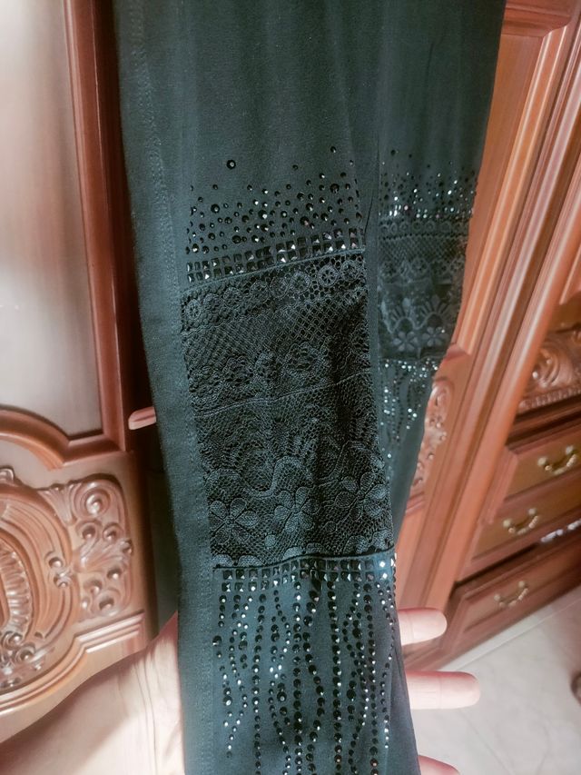 Leggings neri con strass