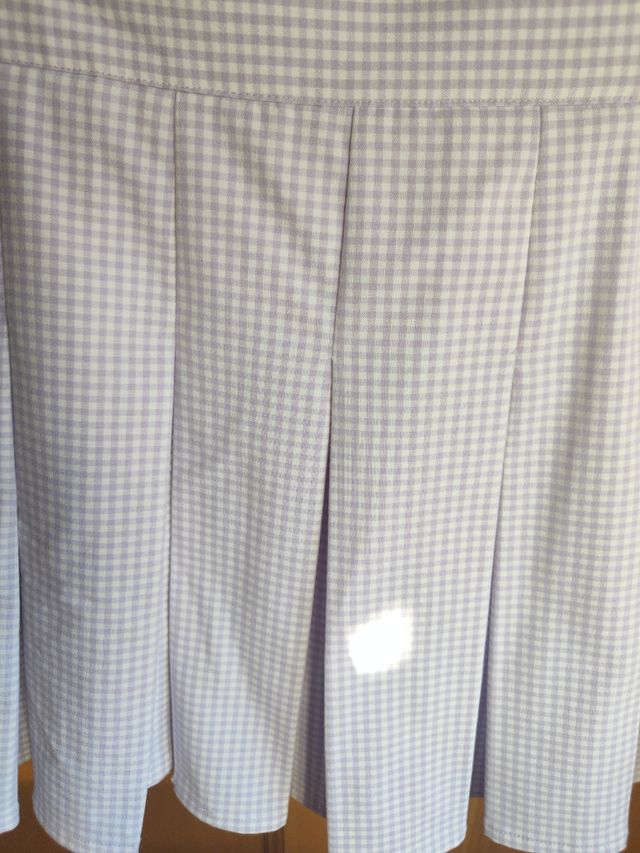 Minifalda vichy morada-blanca