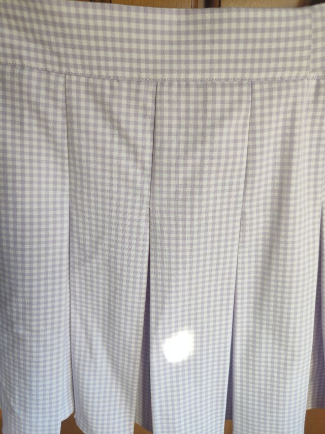 Minifalda vichy morada-blanca