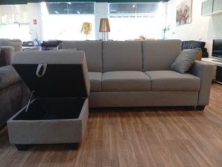 Sofá chaise longue Luda gris. 