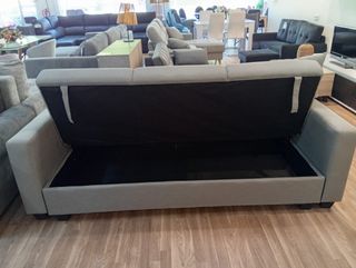 Sofá chaise longue Luda gris. 