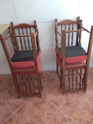 2 Sillas madera estilo rústico