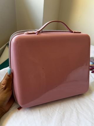 Maleta maquillaje o skincare rosa 
