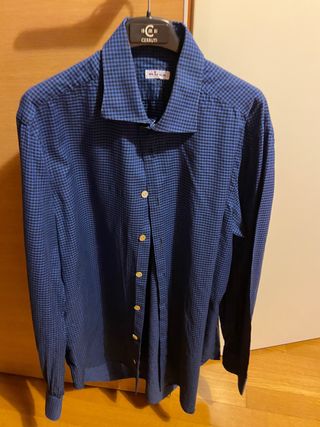 Camicia Kiton blu a quadri