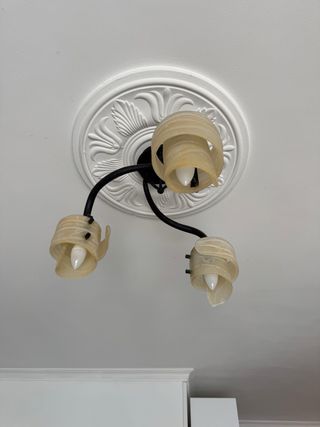 Lampara techo 3 luces beige