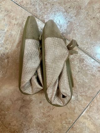 Bailarinas plegables beige, talla 39