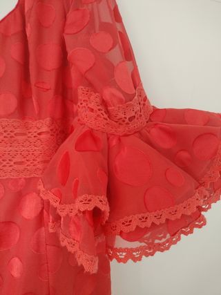 Traje Flamenca color coral 
