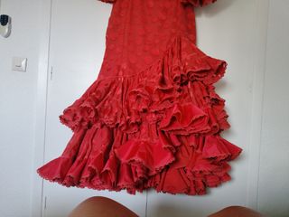 Traje Flamenca color coral 
