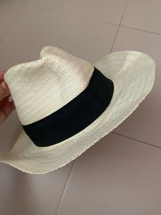 Sombrero playa beige-negro