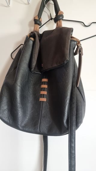 Bolso mochila negro - Marrón