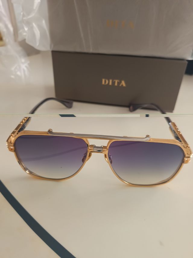 Dita KUDRU Sunglasses - Gold & Gradient gray