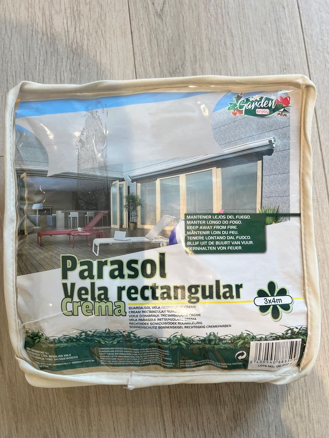Parasol Vela Rectangular 3x4m Crema