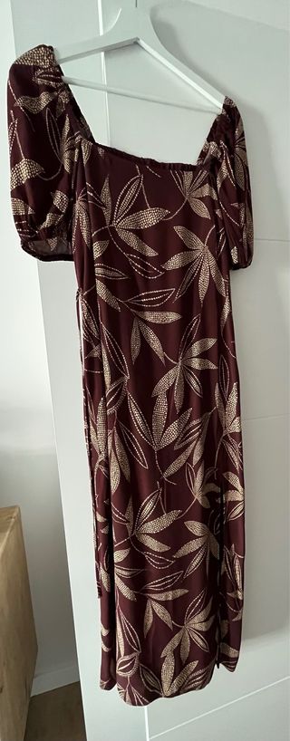 Vestido Mango marrón dorado, talla S