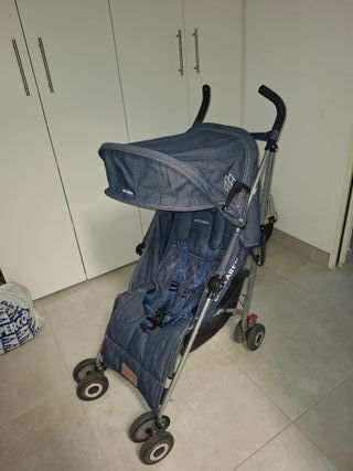 Silla paseo Maclaren denim con bolso a juego 
