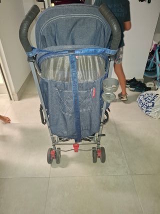 Silla paseo Maclaren denim con bolso a juego 