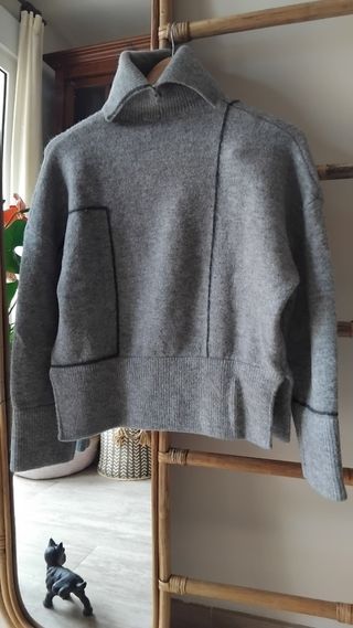 Jersey cuello alto gris