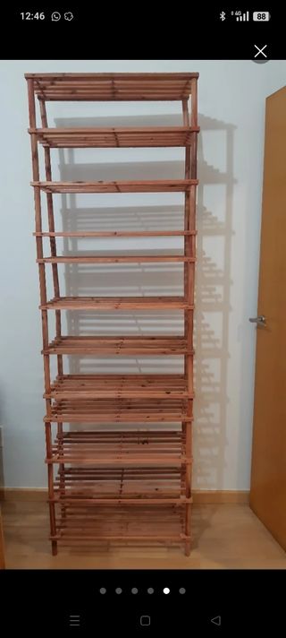Zapatero madera 4 baldas marrón