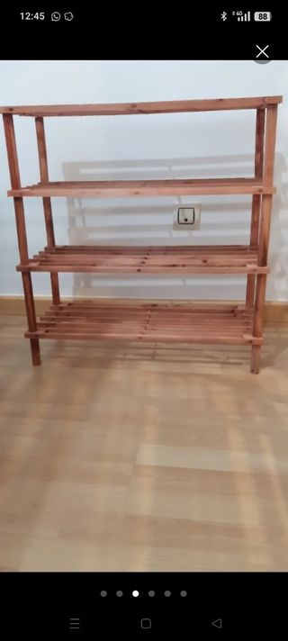 Zapatero madera 4 baldas marrón